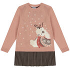 Girls Pink & Brown Dress Set, 1, hi-res